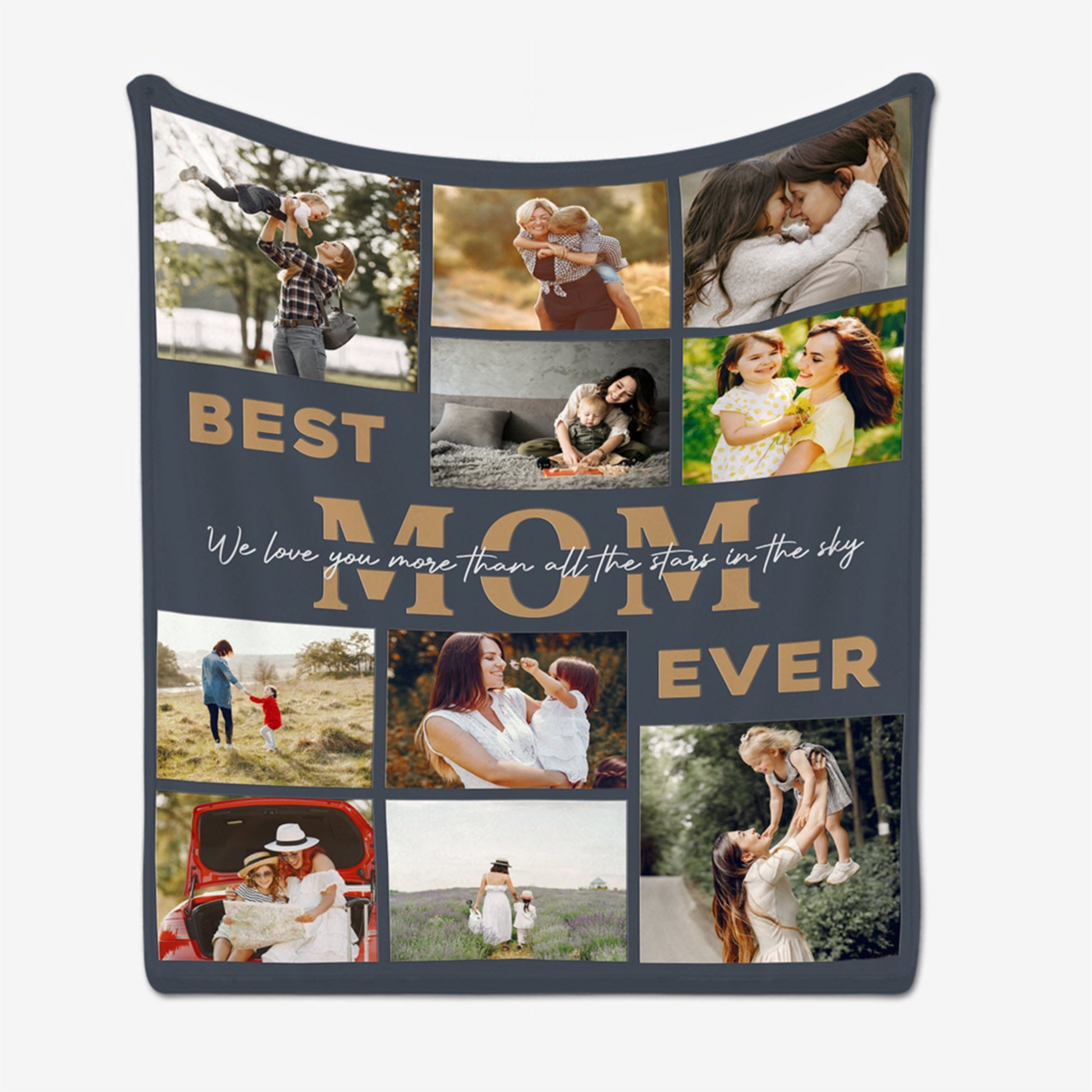 Custom 10 Photos Fleece Blankets Gift for Mom | Mother's Day Gift