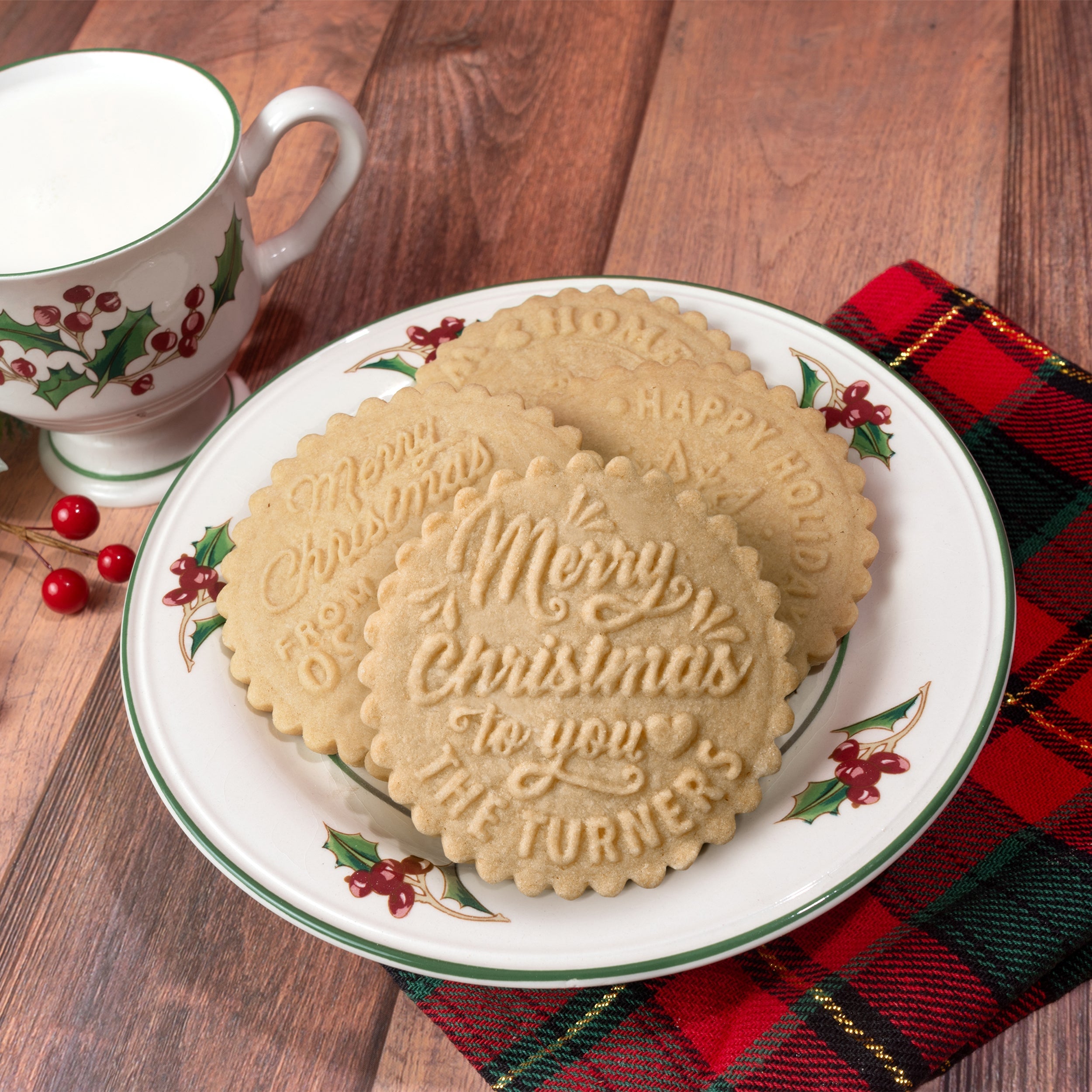 Custom Christmas Cookie Stamp | Personalized Merry Christmas Family Holiday Baking Acrylic Cookie Stamp Desgin #3