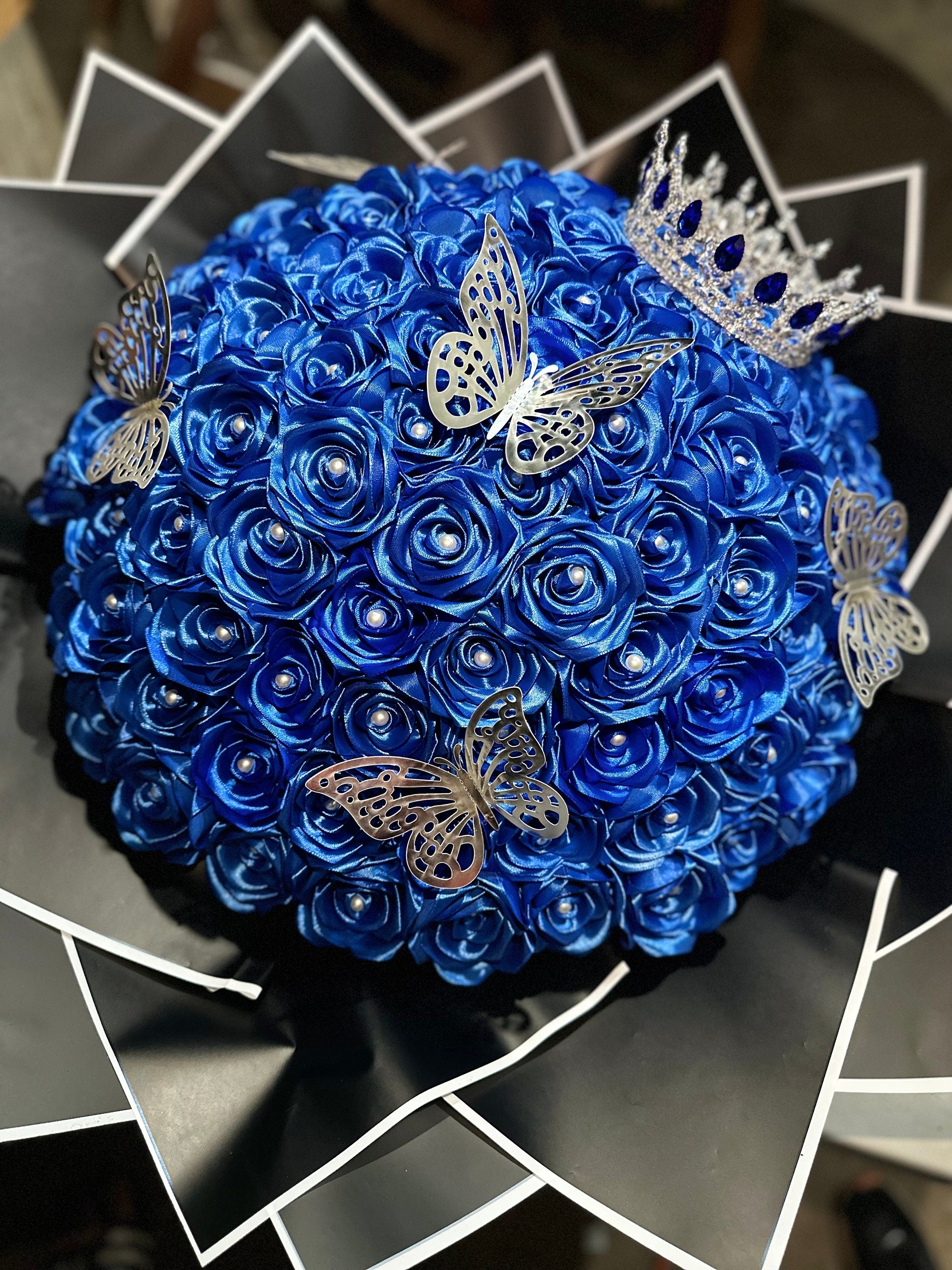 Eternal Rose Bouquet - HandMade From Satin Ribbon | Valentines Couples Gift 1st Anniversary gift(Never Wither | Black Friday Sale