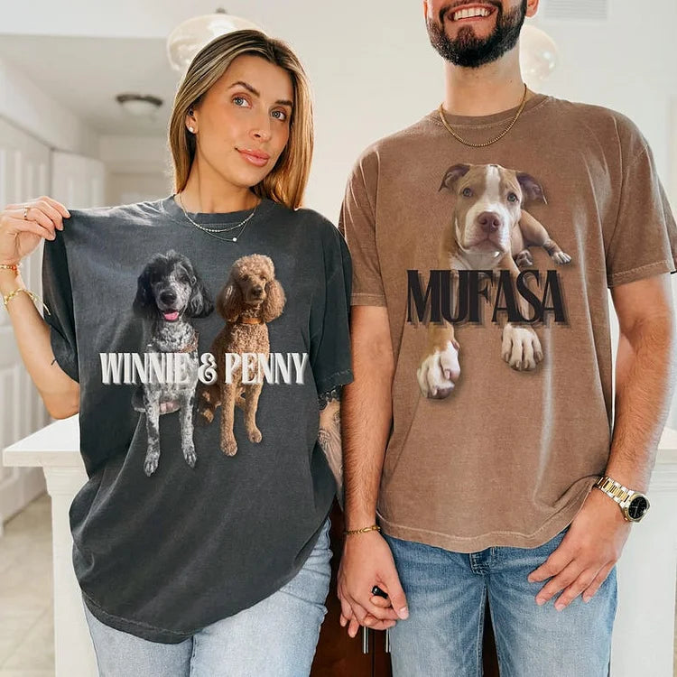 Custom Pet Photo Shirt Bootleg Rap Tee, Vintage 90s Hip Hop Dog T-shirt Sweatshirt | for Pet Lover