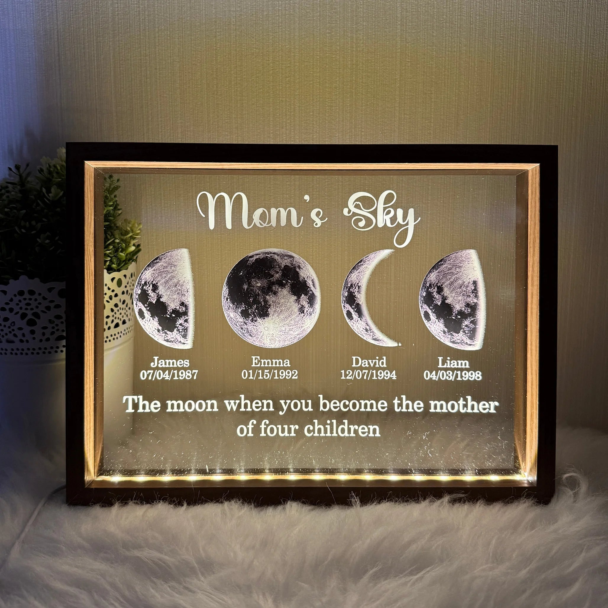 Custom Mom's Sky The Real Moon Phase - Mom's Universe | Gift For MOM | Mother's Day Gift
