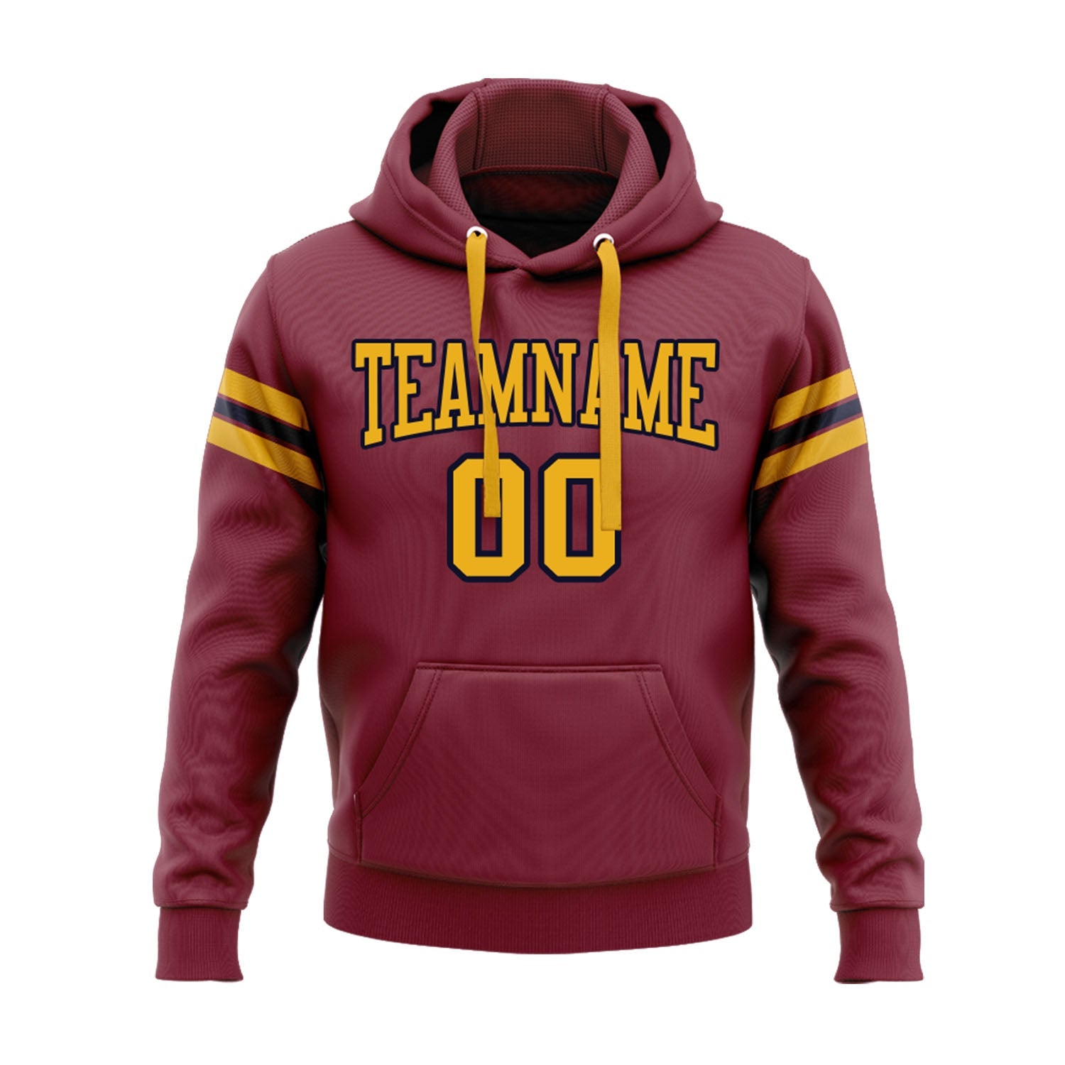 Custom Crimson Gold-Navy Personalized Sports Team Embroidered Pullover Hoodie