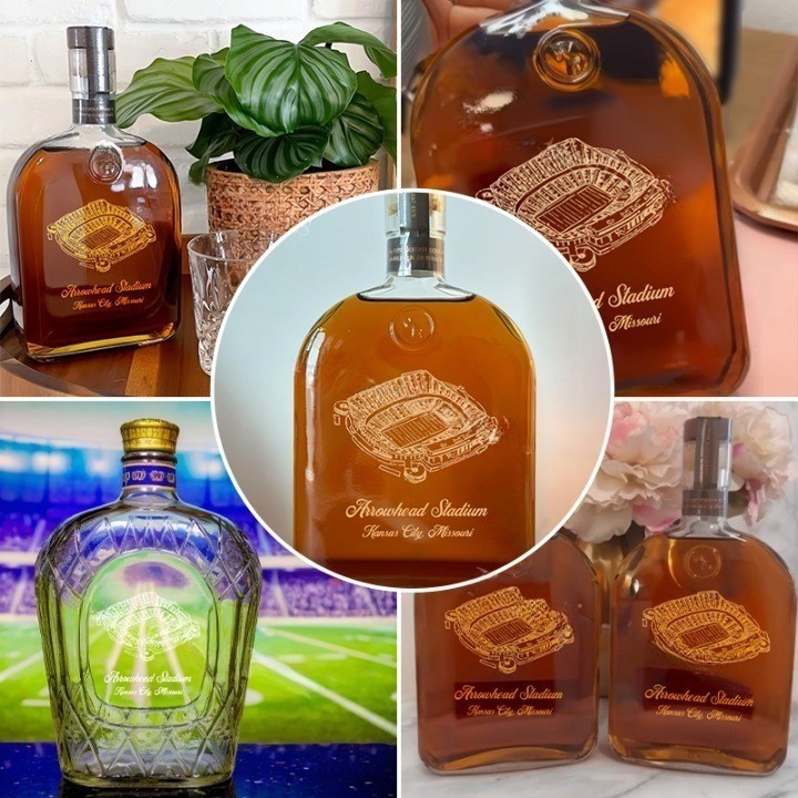 Custom Arrowhead Stadium Whiskey Bottles-Gifts For Sports Lovers
