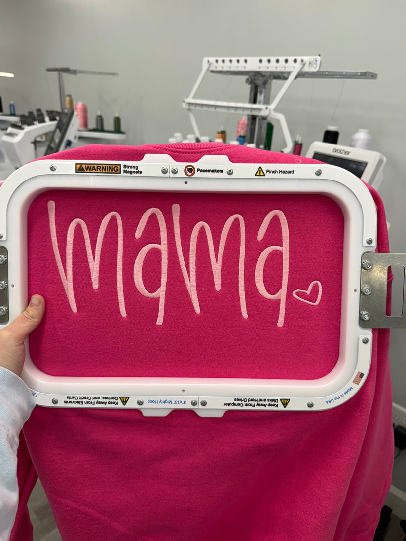 Custom Mama Heart Embroidered Sweatshirt | Gifts for Mom | Mother's Day Gift
