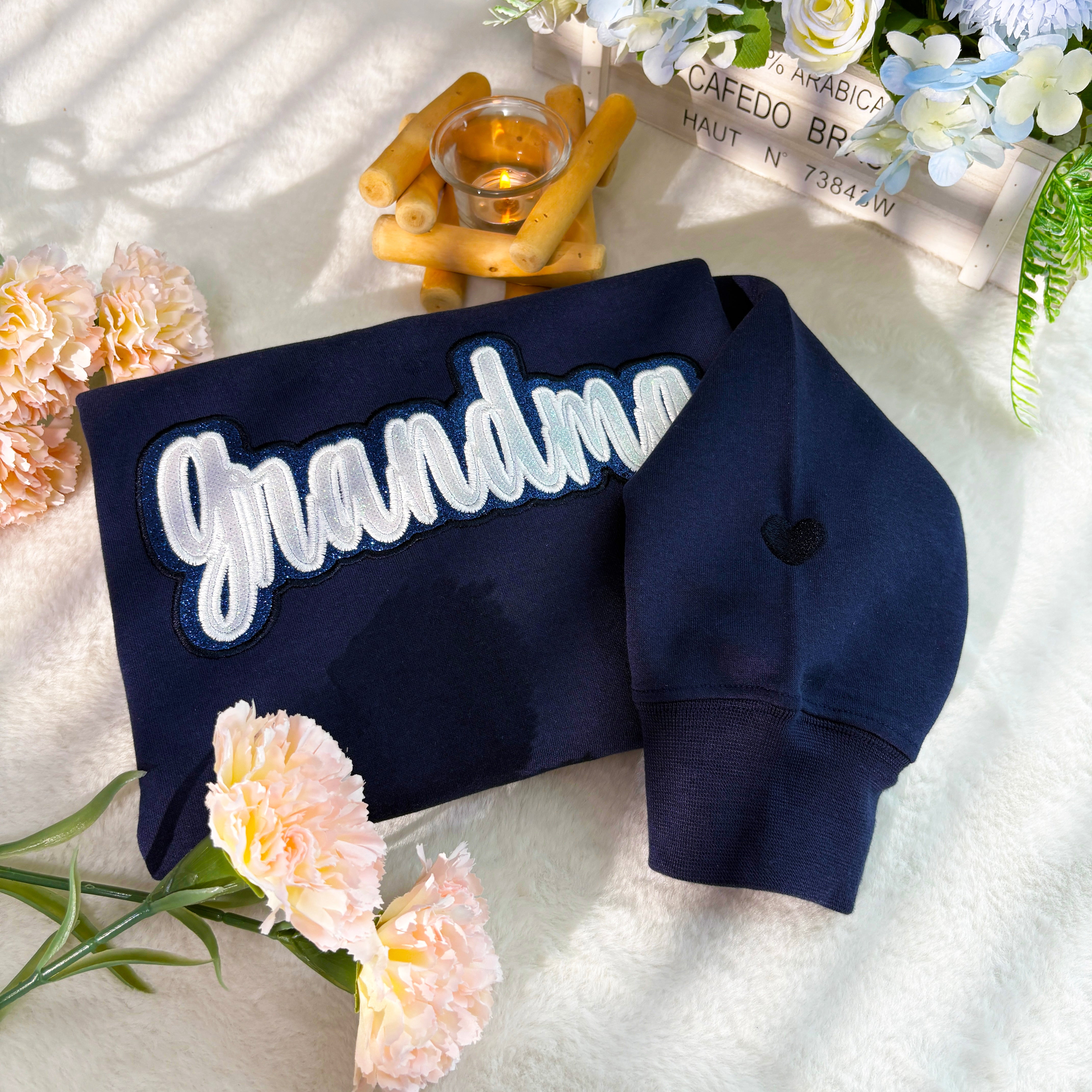 Custom Glitter Mama/Grandma Applique Sweatshirt /Hoodie | Mother's Day Gift