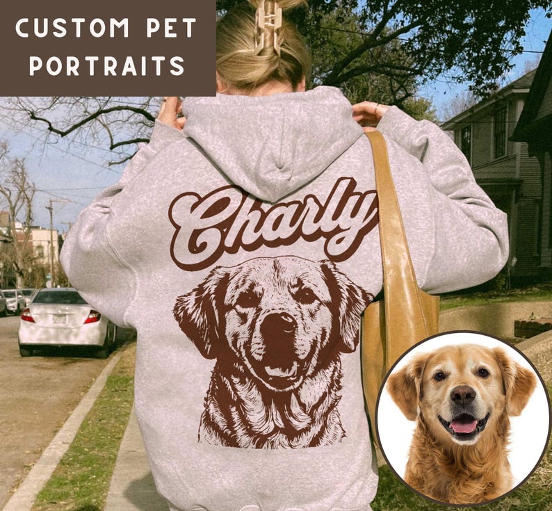 Custom Pet Hoodie Sweatshirt From Photo, Pet Dog Face Print On T-shirt Sweatshirt Hoodie