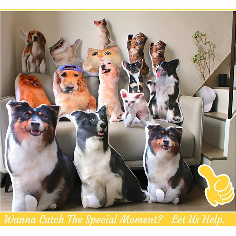 Personalized Custom Pet Pillow from Photo, Pet Shape Pillow, Personalized 3D Pet Shape Cushion | Black Friday Sale