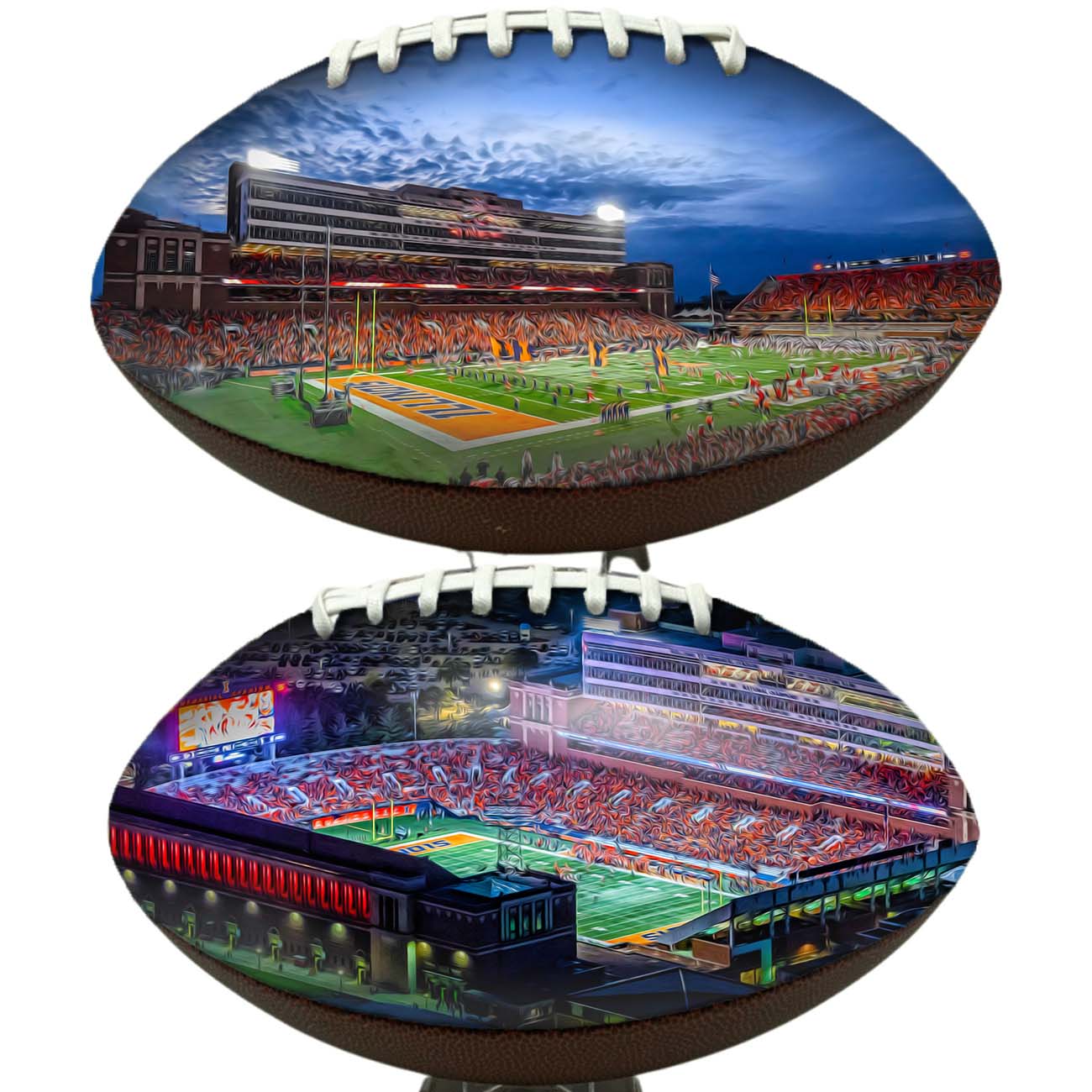 Memorial Stadium (Champaign, Illinois) Football University Series | Custom Footballs for a College Football Fan