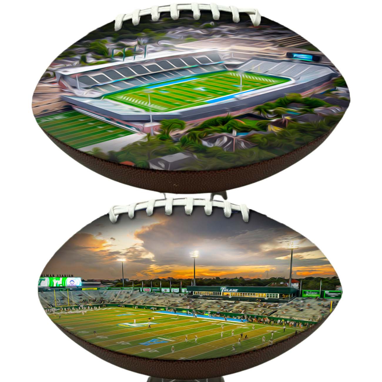 Yulman Stadium Football University Series | Custom Footballs for a College Football Fan