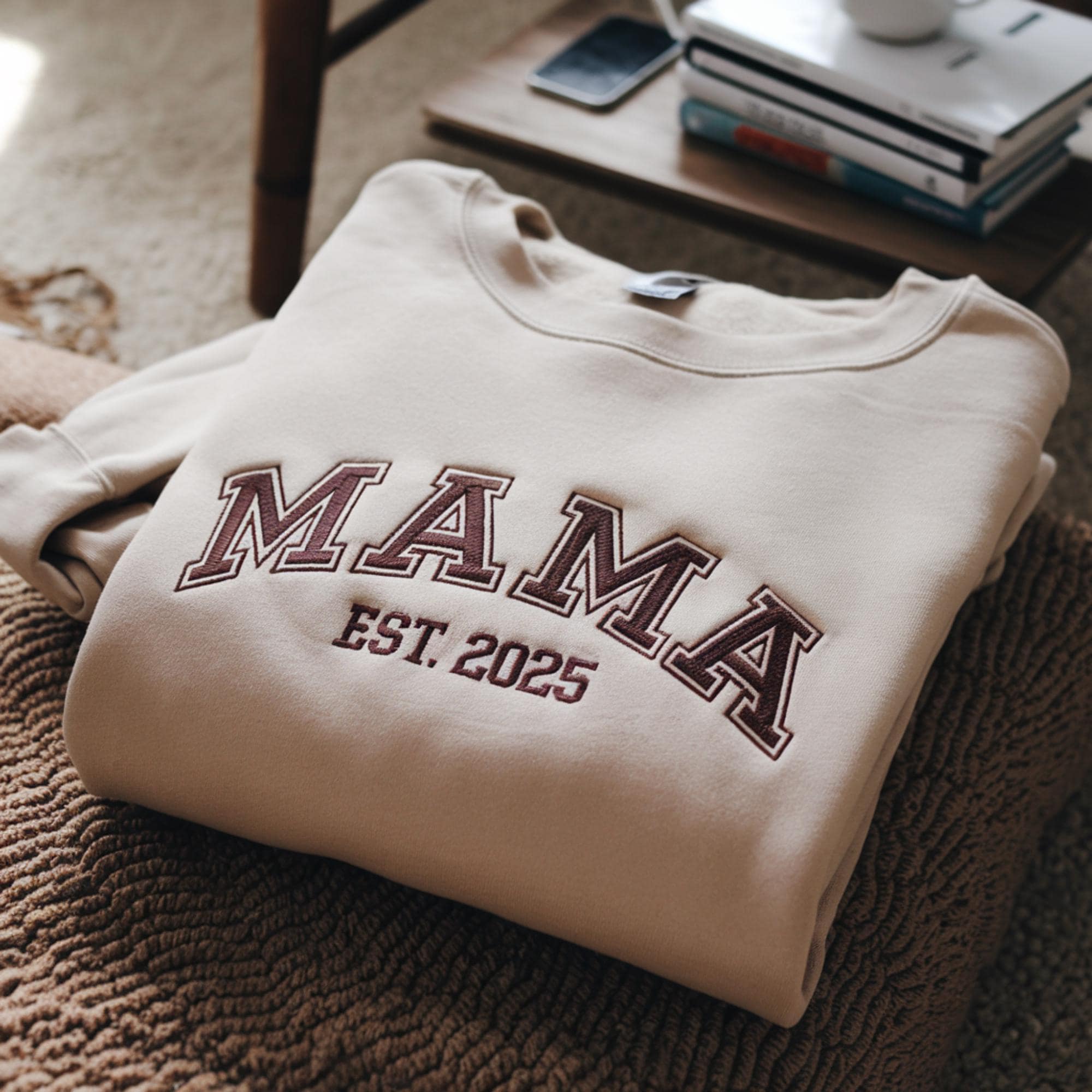 Custom Mama Embroidered Sweatshirt With Date | Mother's Day Gift