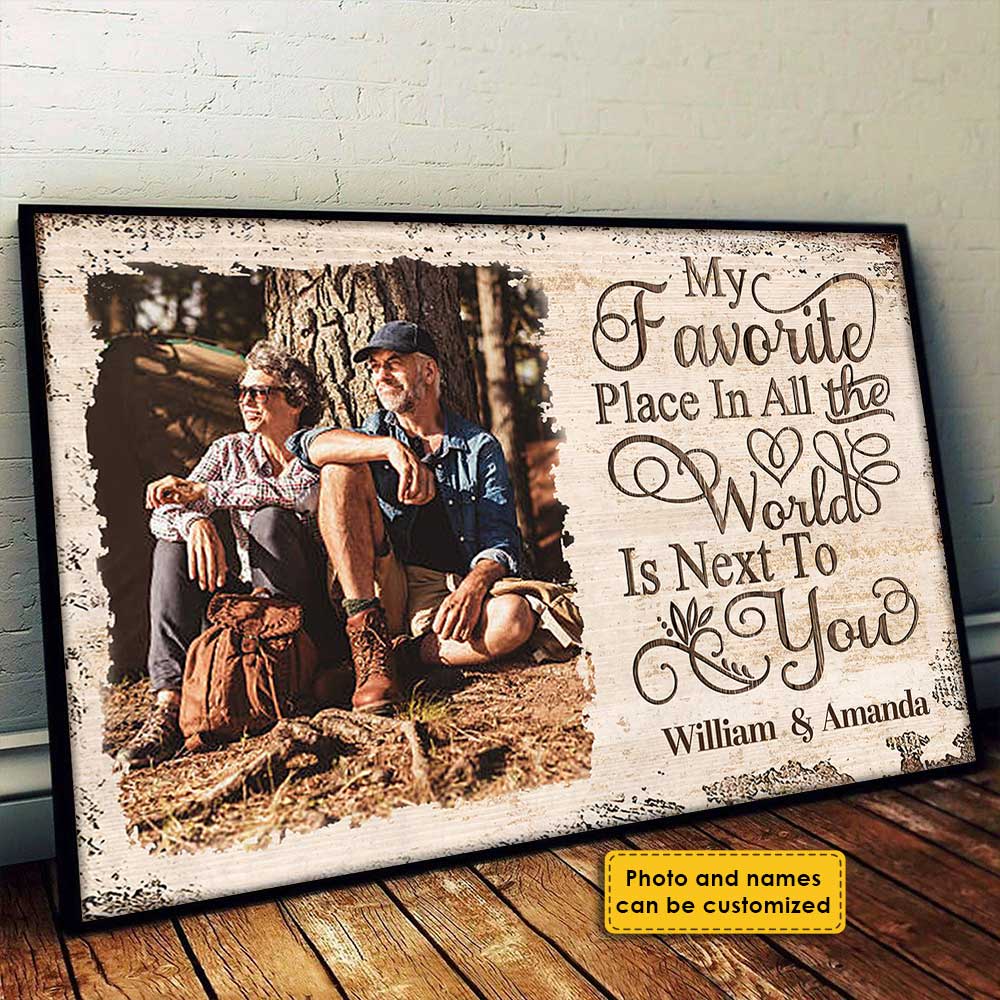 Next To You Is One Of My Favorite Places To Be - Personalized Horizontal Poster | Valentine's Day Gift | Couple Anniversary Gift