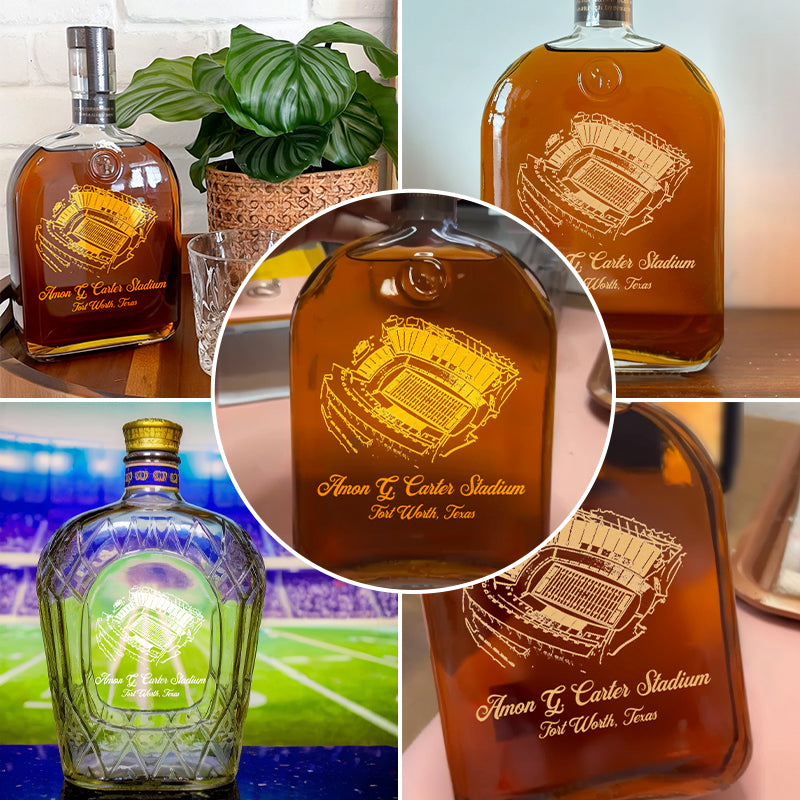 Custom Amon G. Carter Stadium Whiskey Bottles-Gifts For Sports Lovers