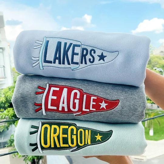 Custom Embroidered Pennant Team Sweatshirt