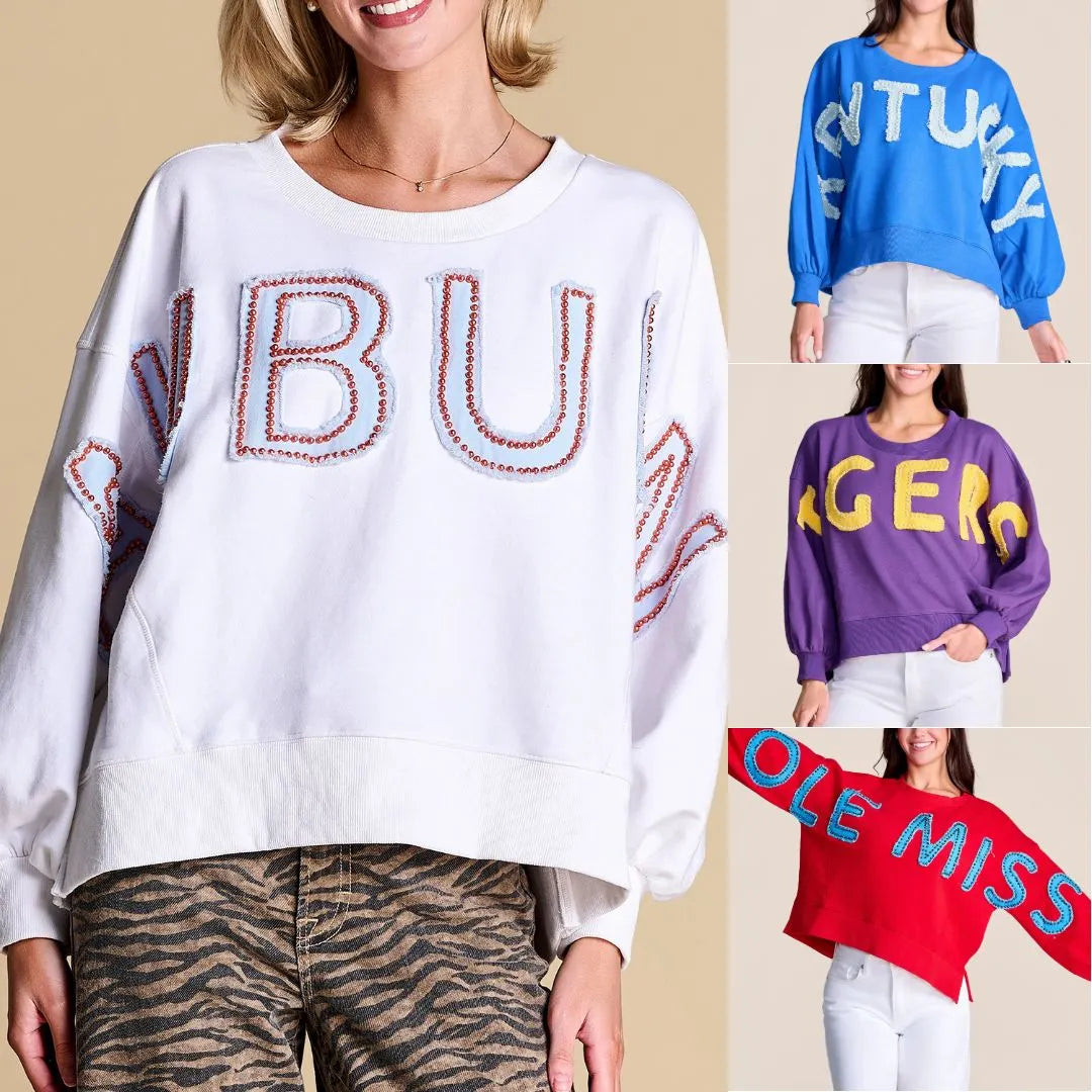 Custom All-Star Distressed Pullover | Personalized College Team Spirit Sweatshirt