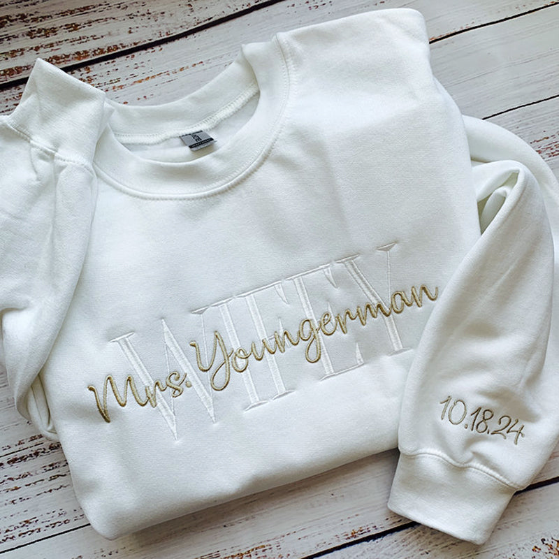 Personalized Wifey Embroidered Sweatshirt | Anniversary Gift
