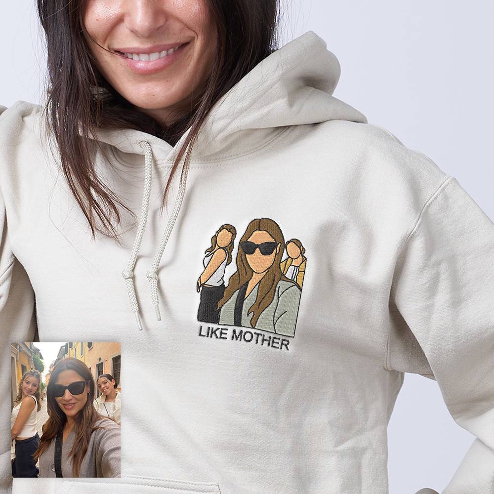 Mom's Masterpiece - Custom Colored Embroidery Hoodie-Gift for Mom,Grandma | Mother's Day Gift