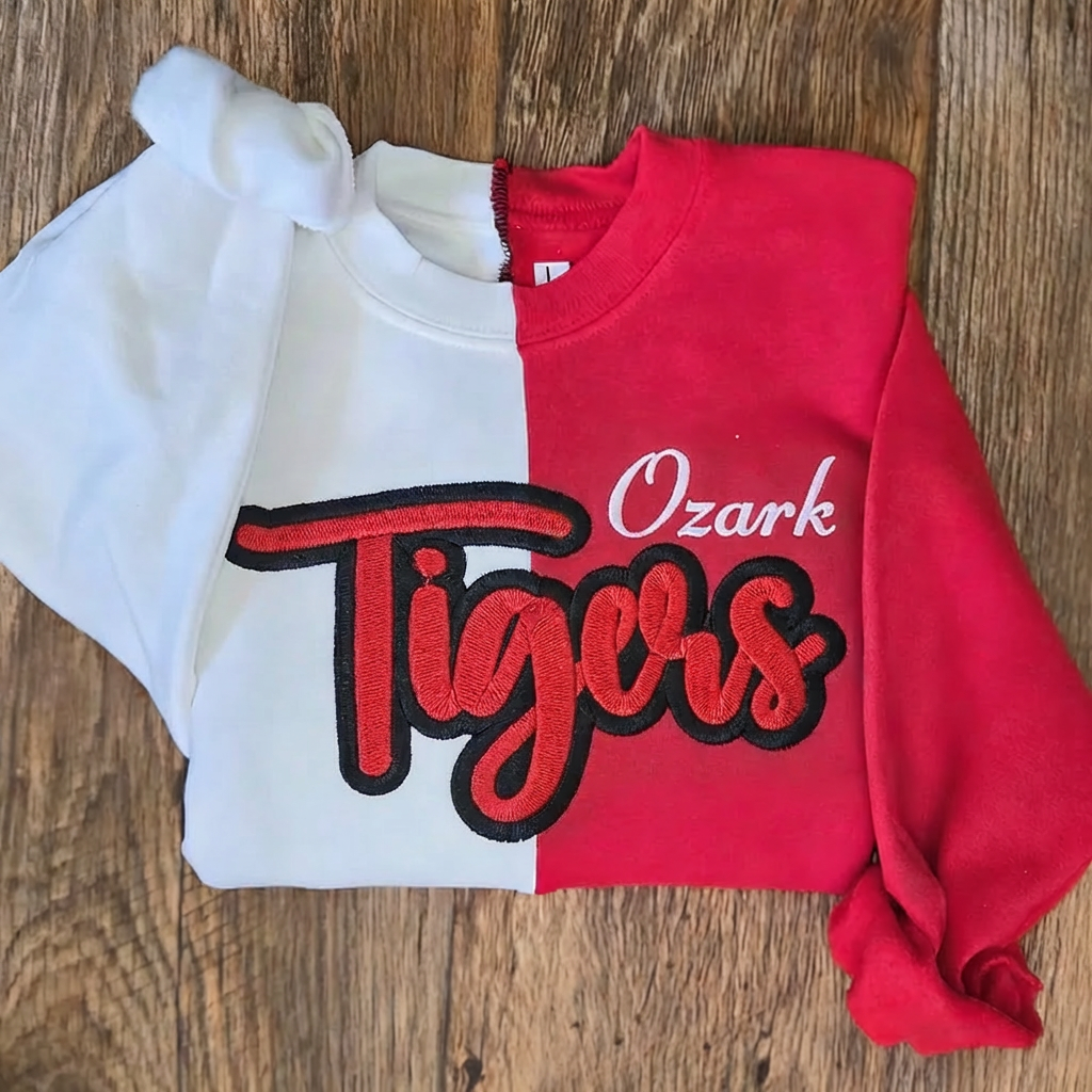 Custom Embroidered Team Mascot Two Tone Sweatshirt For Game Day
