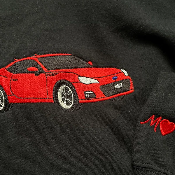 Custom Embroidered Car Sweatshirt for Boyfriend Car Lover Gift for Him