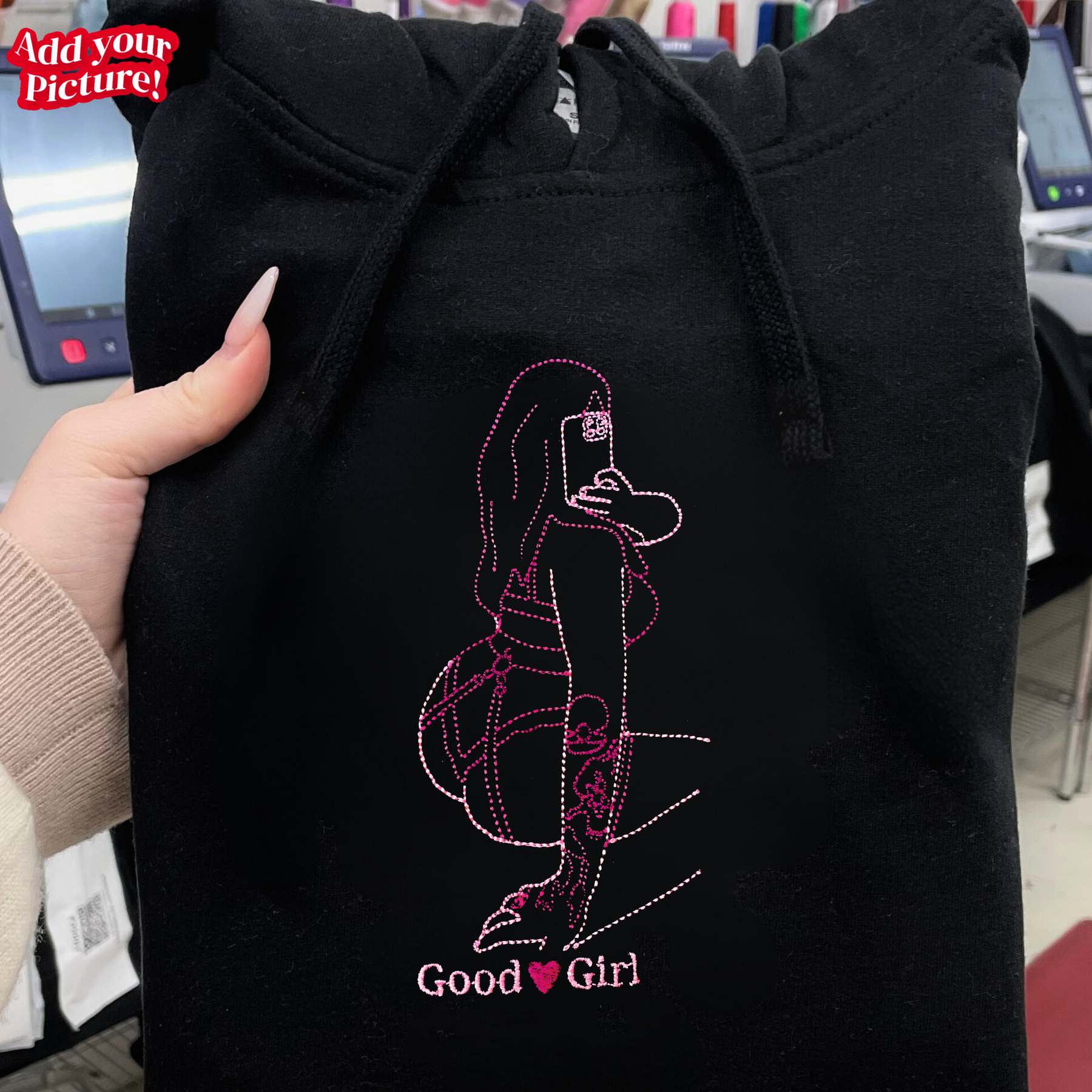 Custom Embroidered Spicy Hoodie from Photo | Couple Anniversary Gift