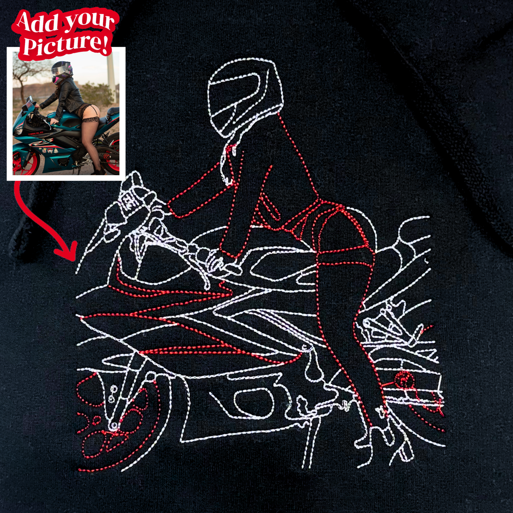 Custom Embroidered Spicy Hoodie from Photo | Couple Anniversary Gift