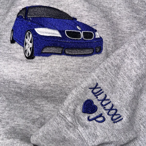 Custom Embroidered Car Hoodie for Boyfriend Anniversary Gifts for Him Gift for Car Lovers
