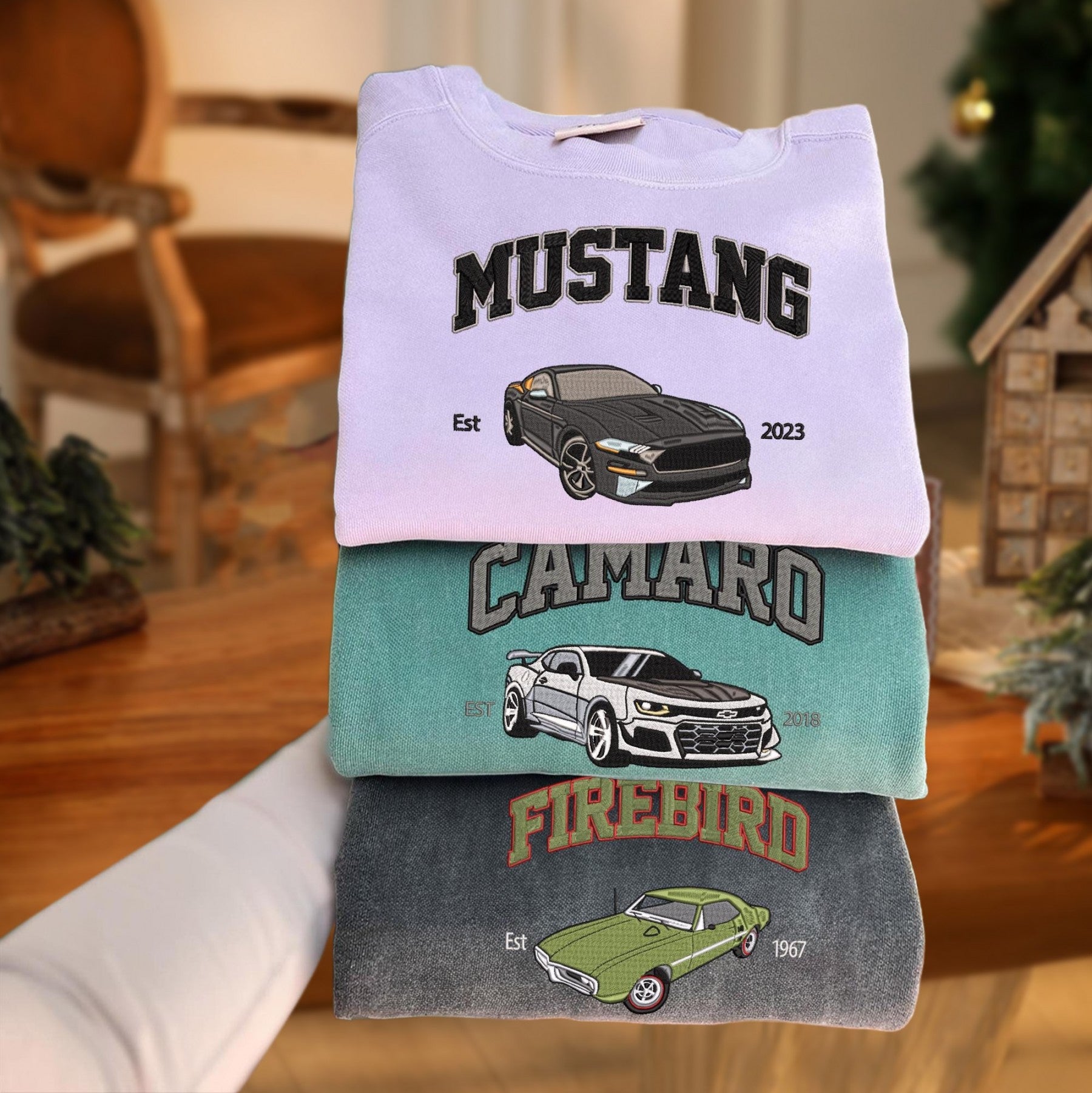 Custom Embroidered Car Sweatshirt for Men Unique Gifts for Boyfriend Husband Gift for Car Lovers