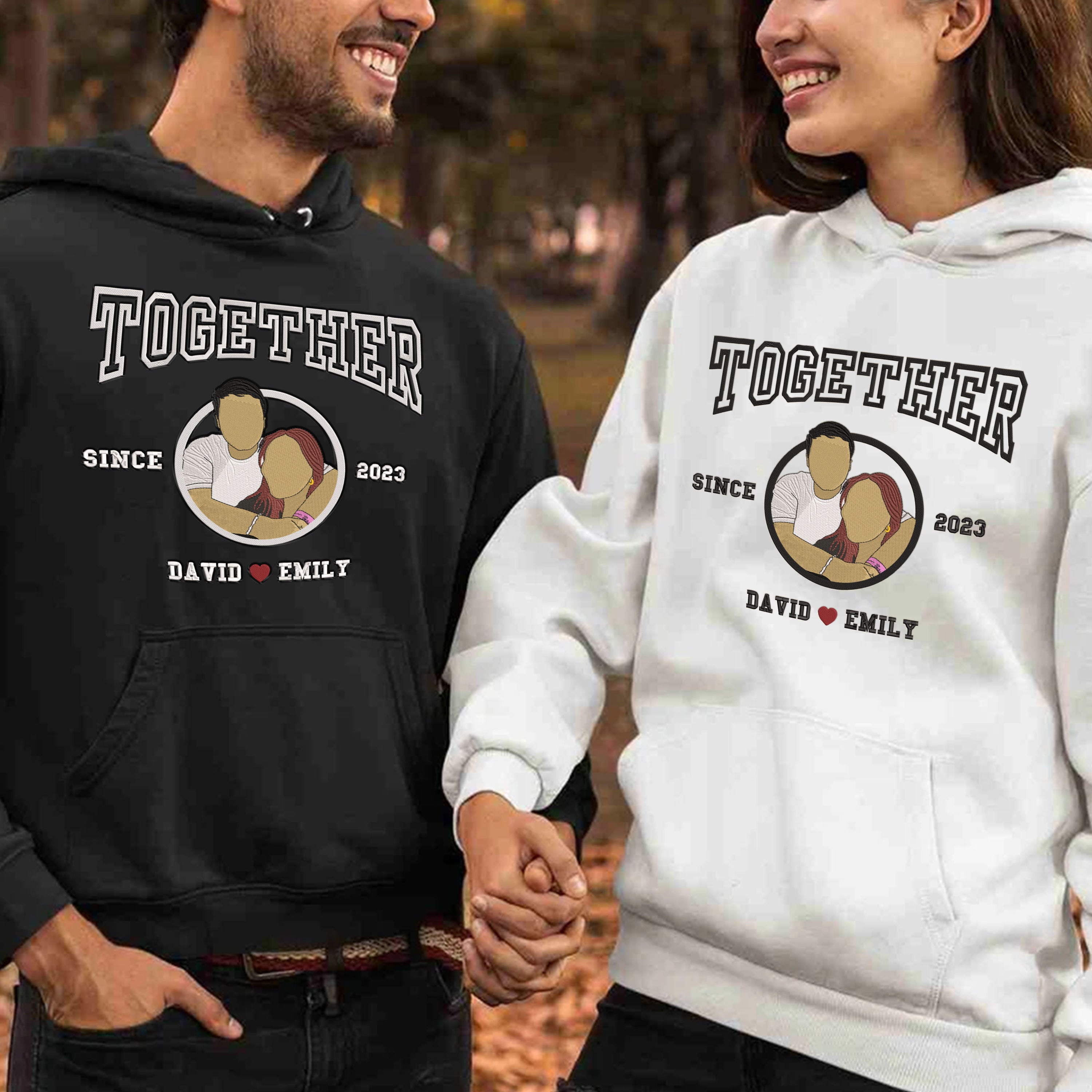 Custom Embroidered Anniversary Gift for Couple - Together Since Sweatshirt - Embroidered Sweatshirt