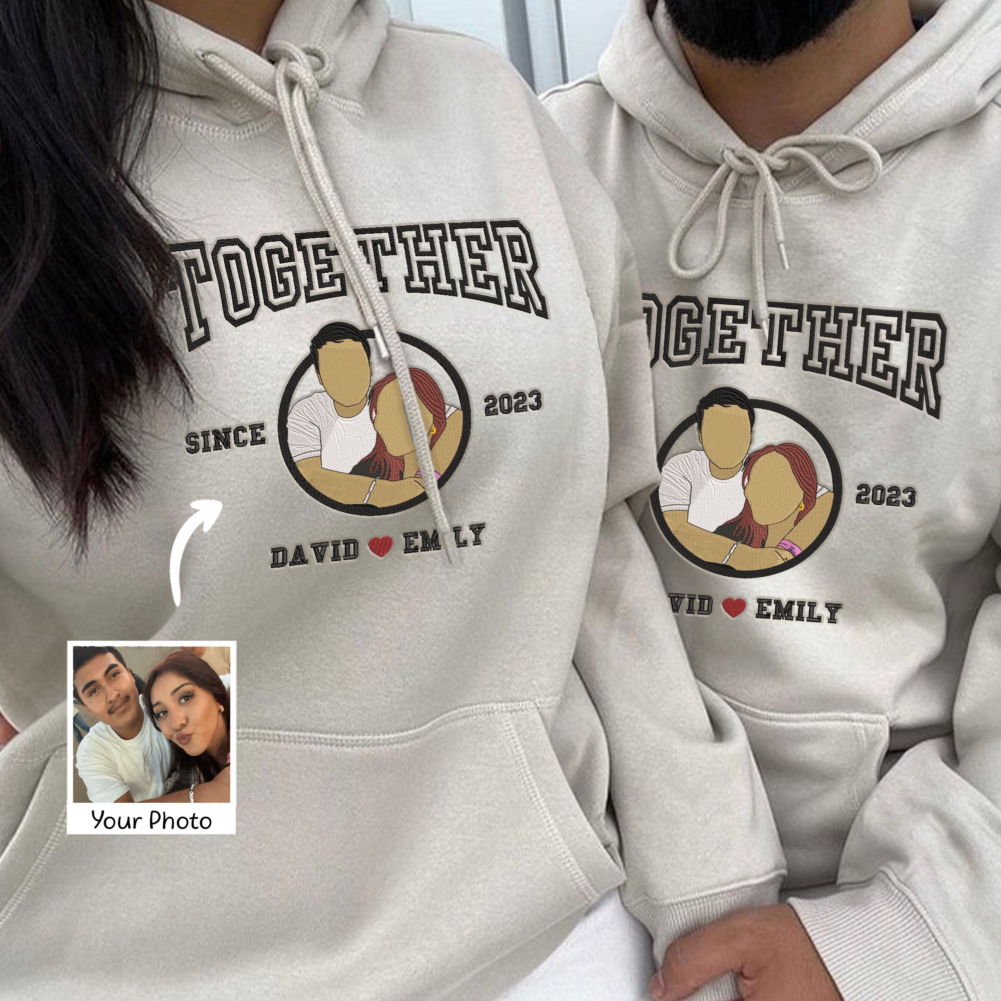 Custom Embroidered Anniversary Gift for Couple - Together Since Sweatshirt - Embroidered Sweatshirt