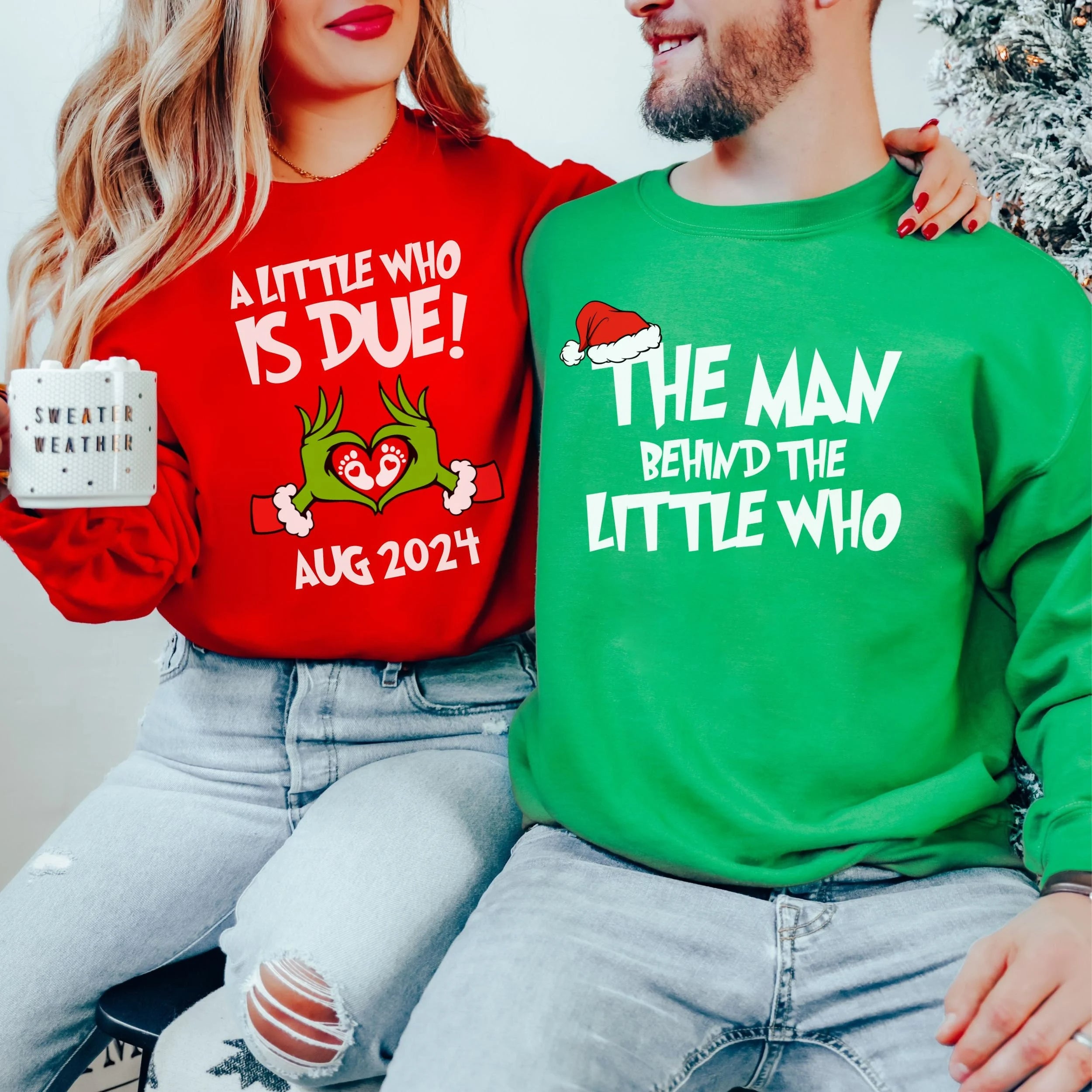 Custom Christmas Pregnancy Sweatshirt