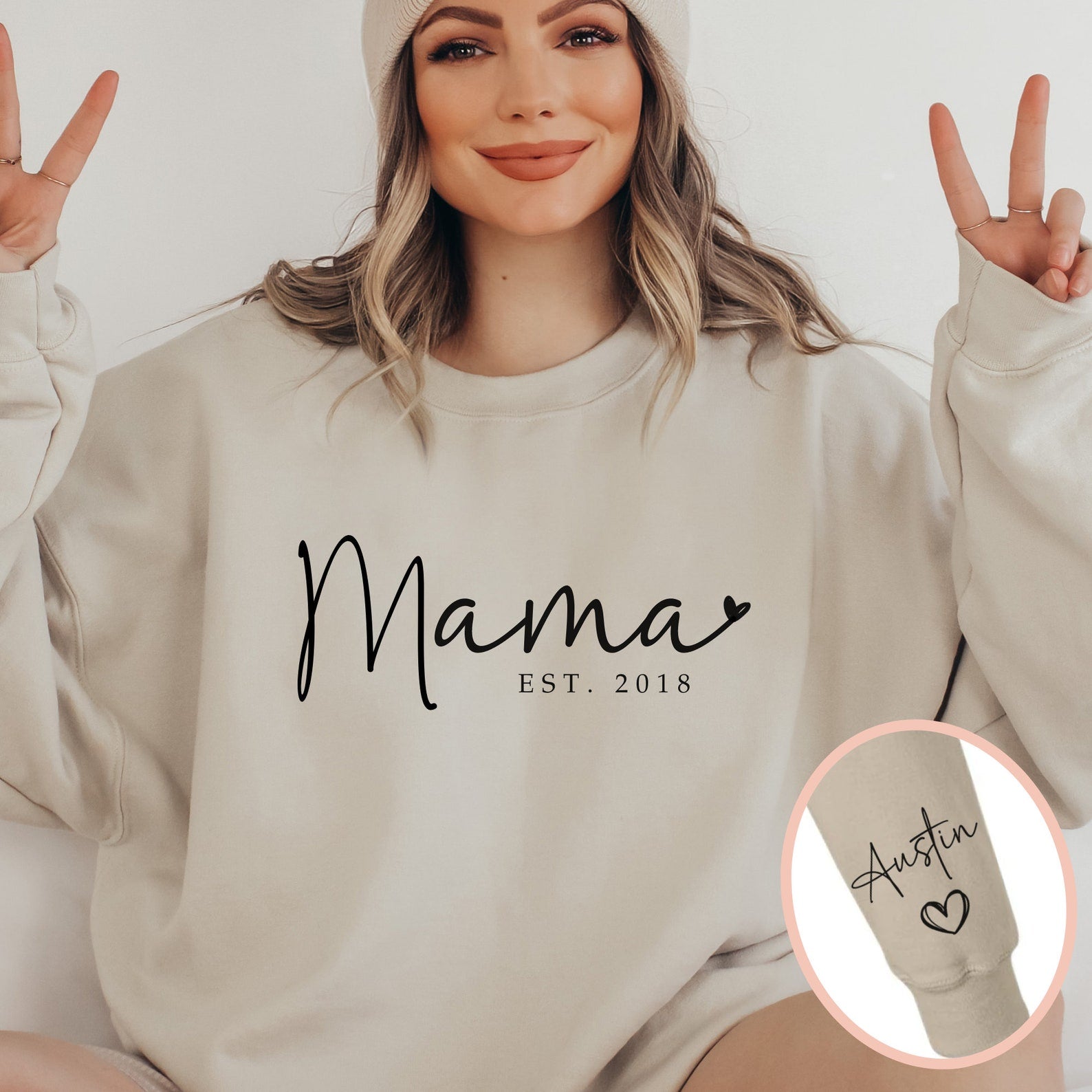 Custom Mama Sweatshirt with Kid Names | Mother’s Day gift