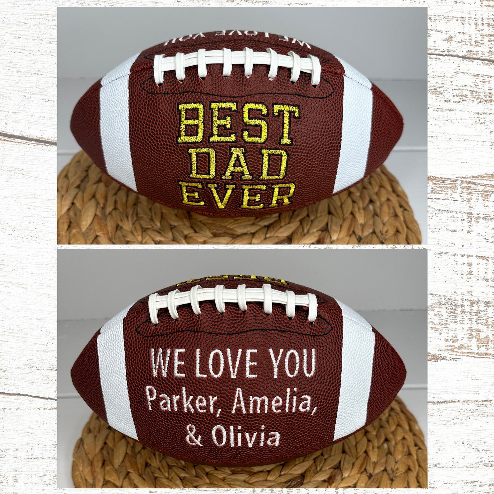 Personalized Football Gift for Dad • Embroidered Football • Keepsake Ball • Customized Football • Best Dad Gift