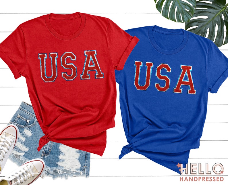 Chic USA Embroidered Sweatshirt-Independence Day Outfit