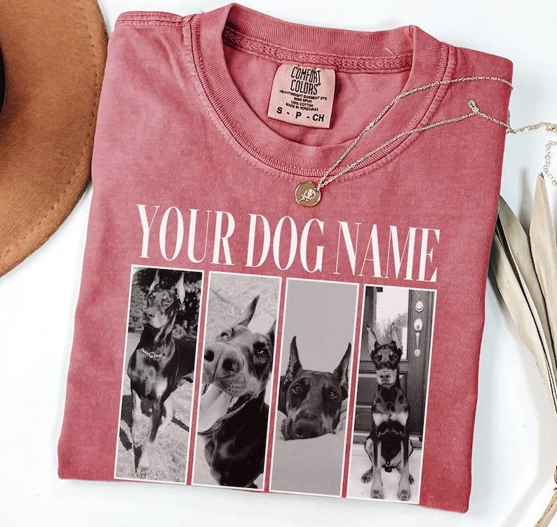Funny Vintage Bootleg Dog T-Shirt – Custom Pet Tee with Your Dog’s Name & Image