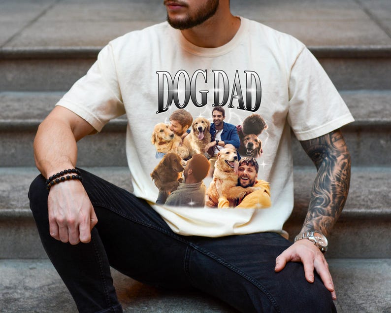Custom Dog Dad Vintage T-shirt – Personalized Tee for Pet Lovers