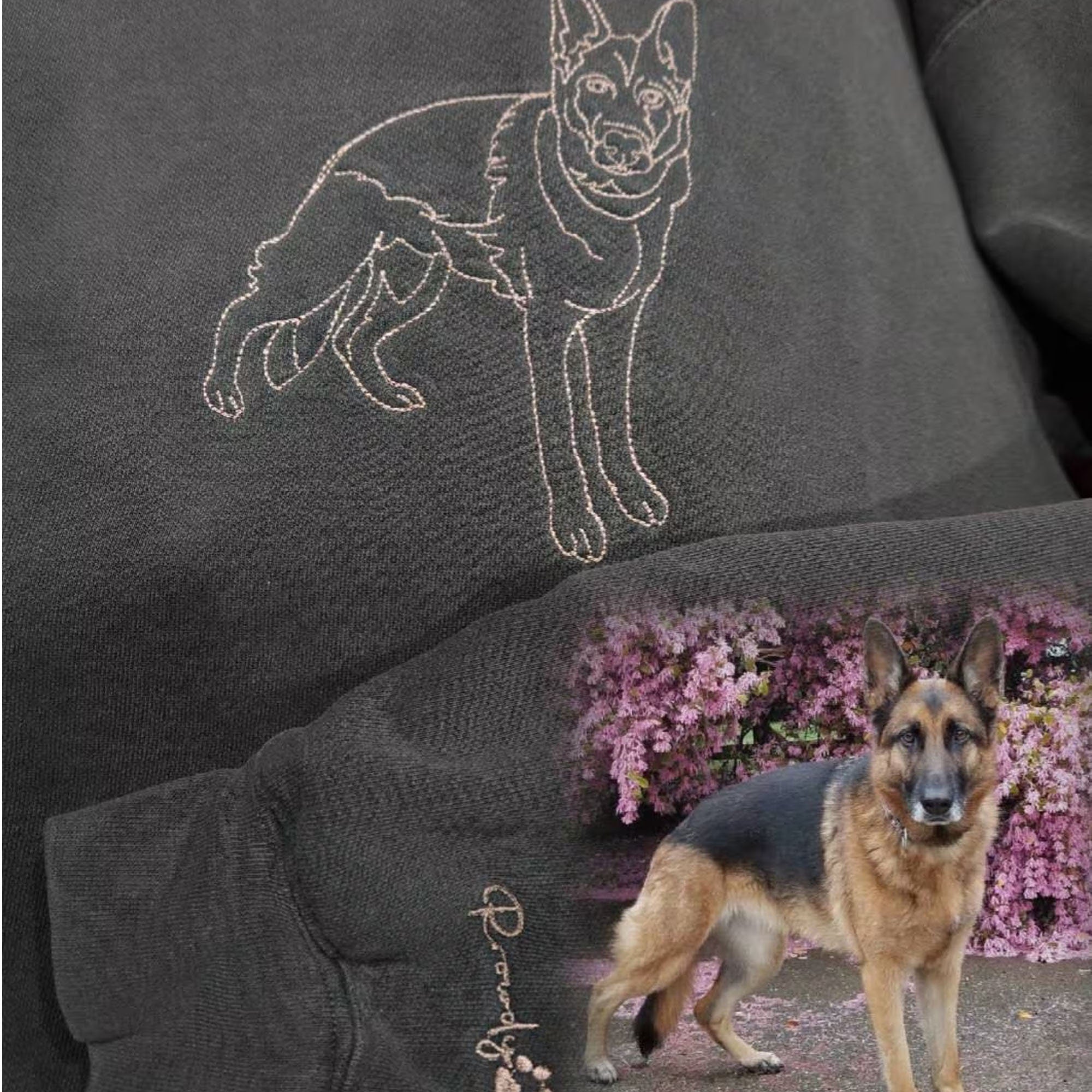 Custom Embroidered Dog Portrait Photo Sweatshirt | Gifts for Pet Lover