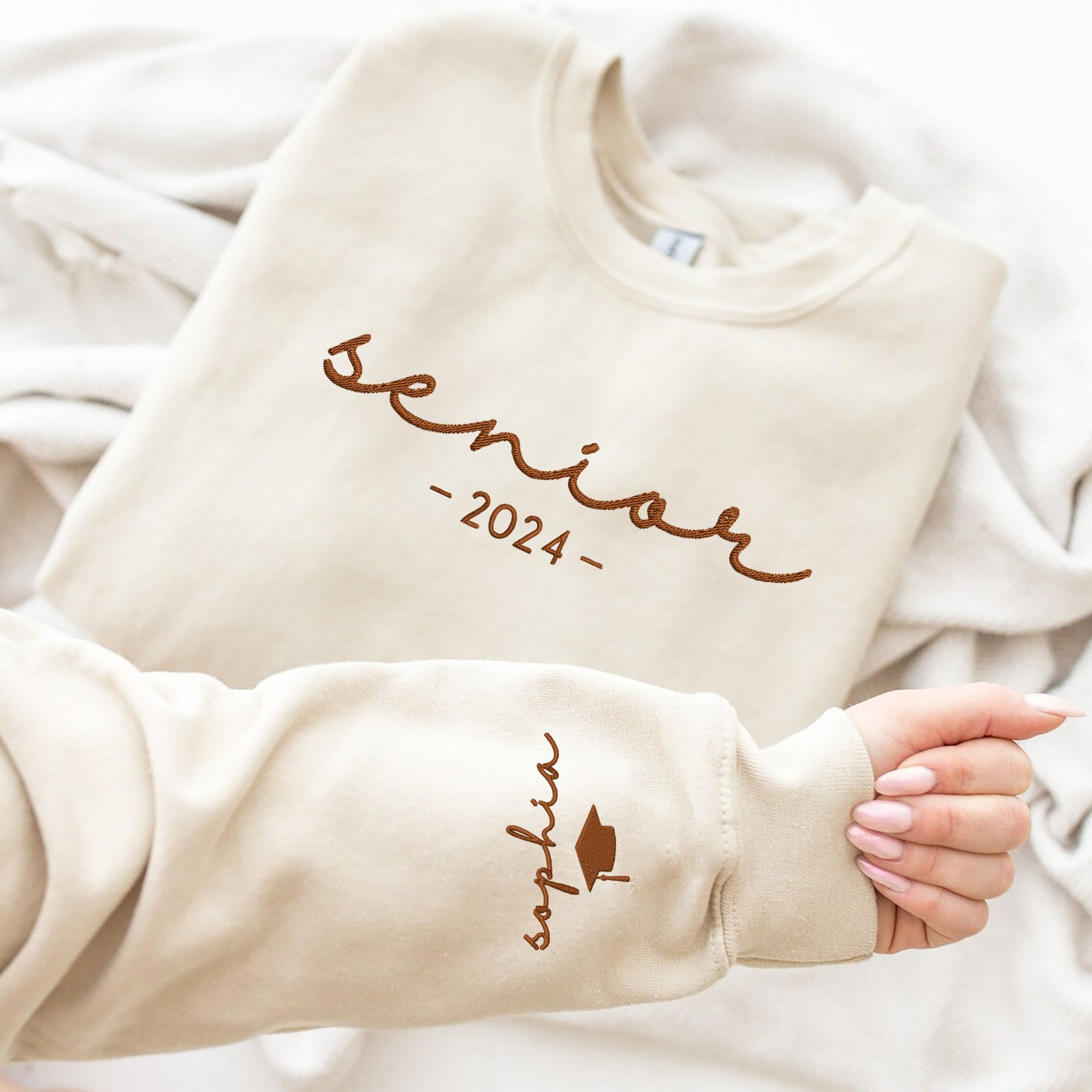 Custom Embroidered College Grad to be Senior Sweatshirt, Senior Graduation Gift