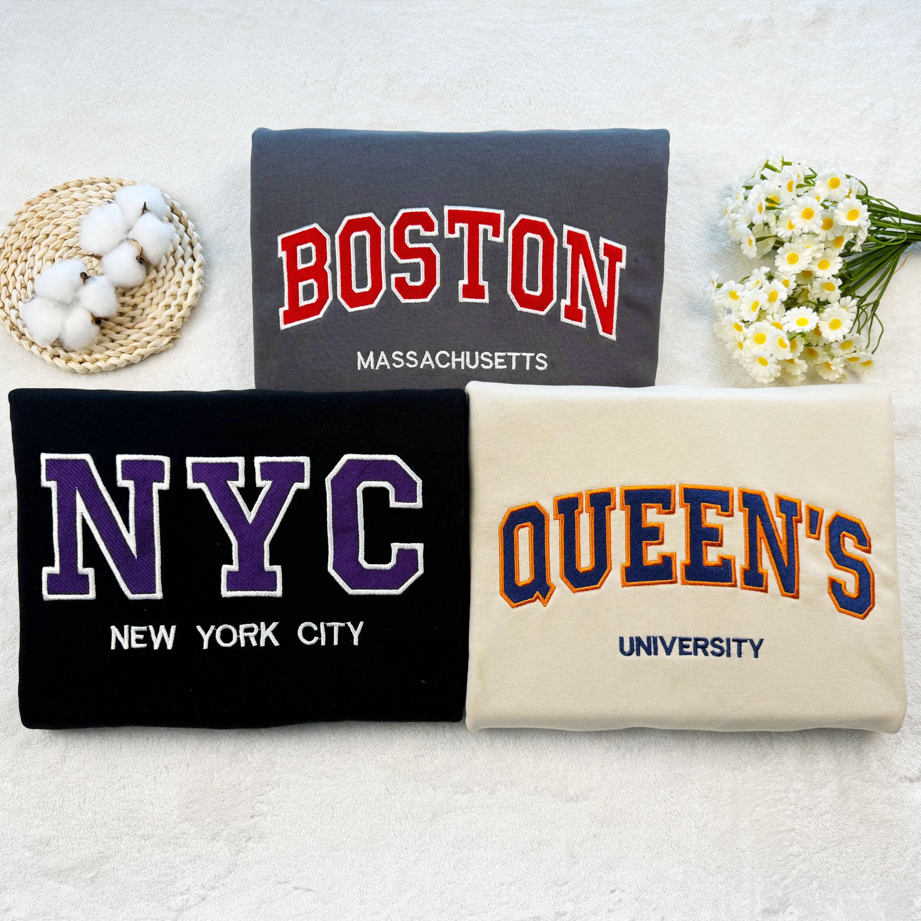 Custom Embroidered Filled University Varsity Sweatshirt