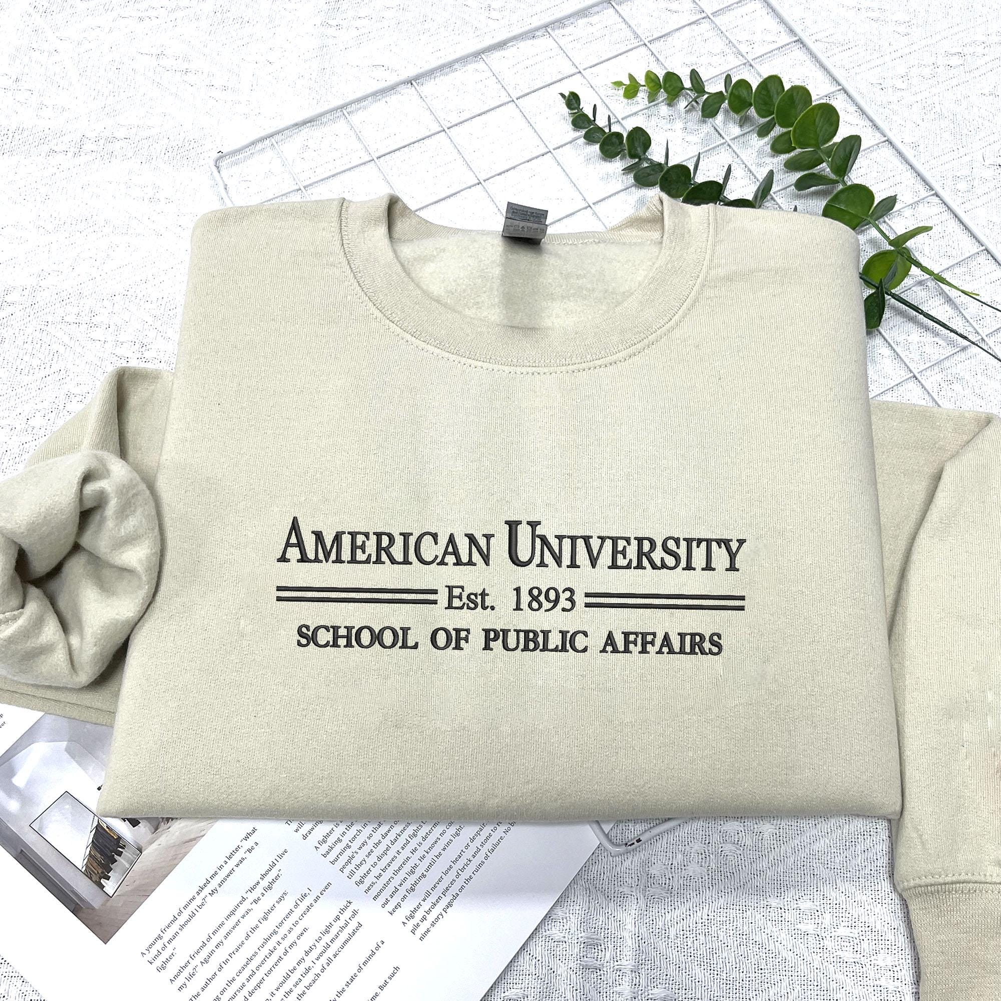 Custom Embroidered University College New Student Letter Sweatshirt | Gifts for Sports Mom