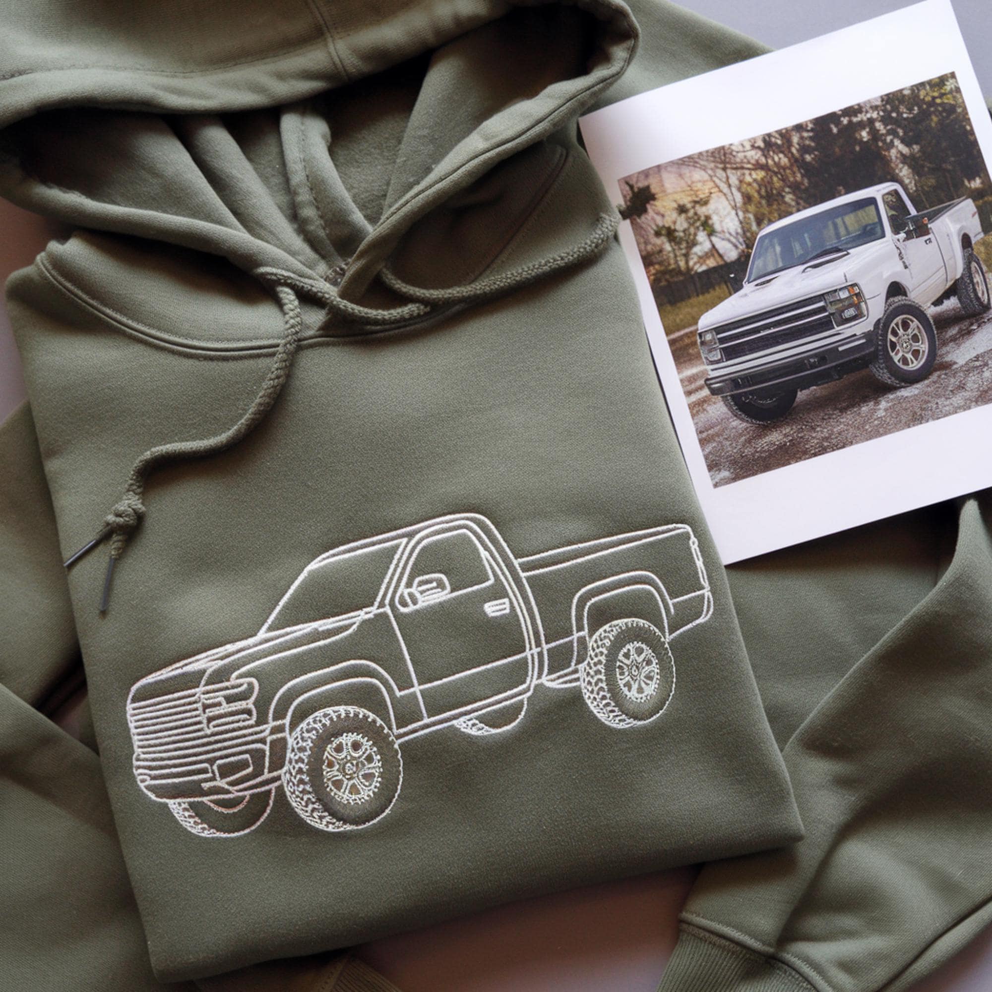 Custom Outline Embroidered Car Hoodie,Sweatshirt,Personalized Car,Dad Gift,Custom Sweatshirt,Gift For Him,Father's Day Gift Hoodie
