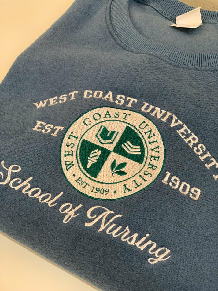 Custom College Varsity Graduation Embroidered Sweatshirt | Personalized Graduation Gift