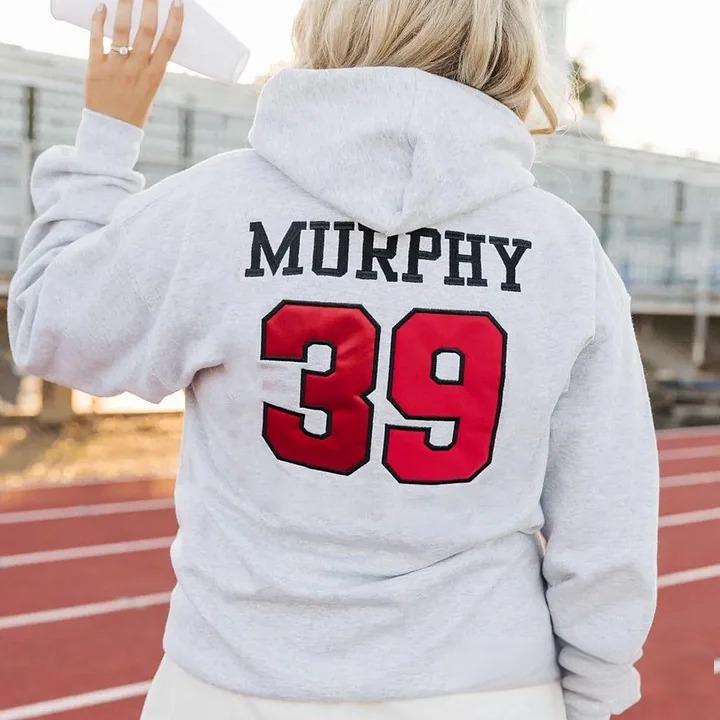 Personalized Embroidered Gameday Hoodie with Applique Number Sports Team Football Mom Hoodie
