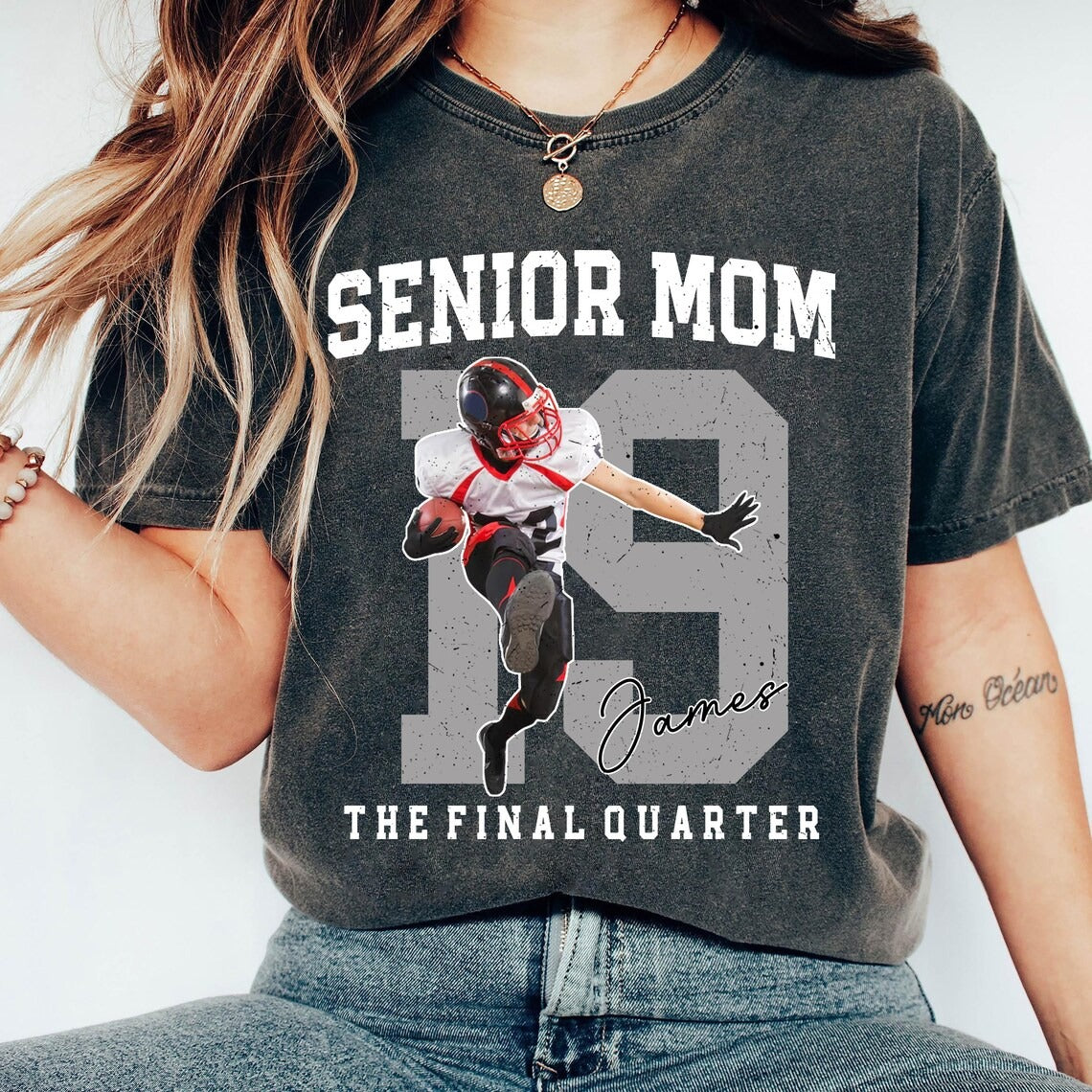 Custom Senior Football Mom T-Shirt | Personalized Game Day Tee | Game Day Wear