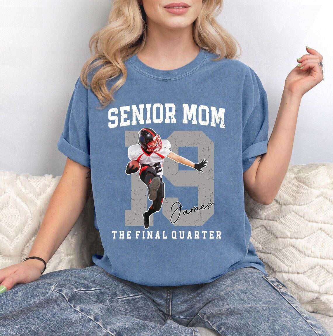 Custom Senior Football Mom T-Shirt | Personalized Game Day Tee | Game Day Wear