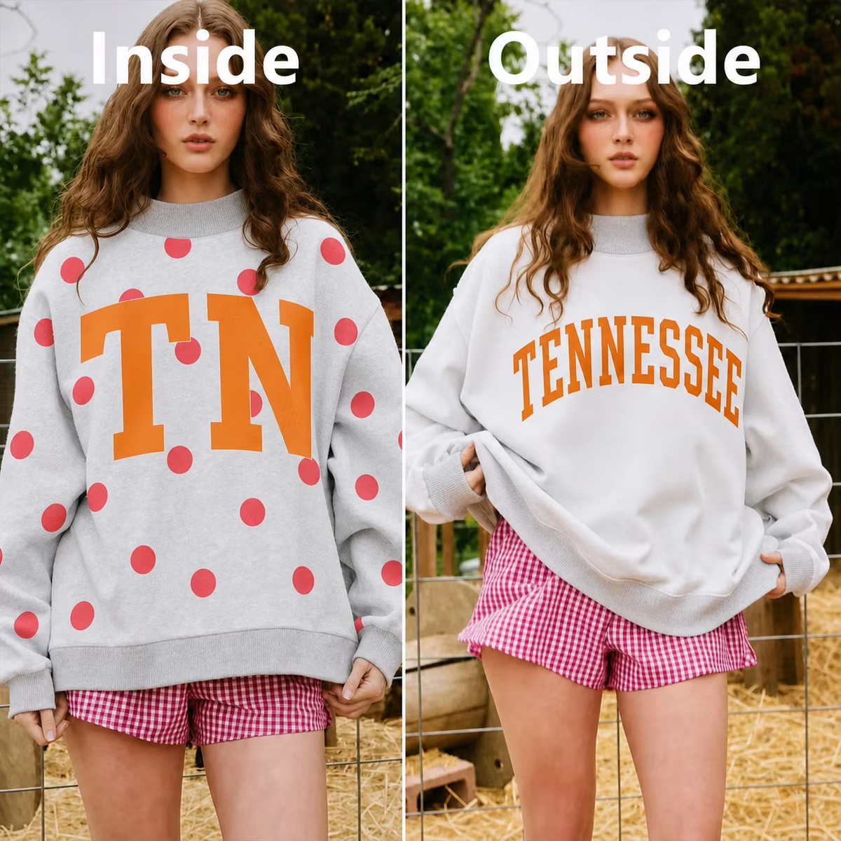 Custom Reversible Polka Dot College Mockneck Personalized Team Game Sweatshirt