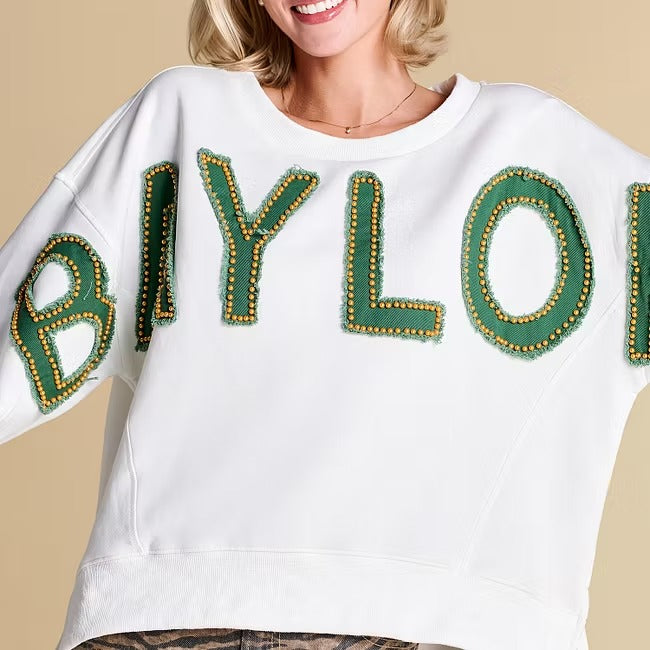 Custom All-Star Distressed Pullover | Baylor Bears Game Day Sweatshirt