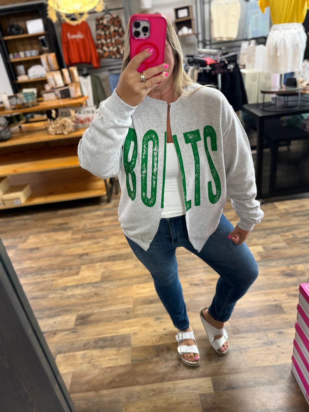 Custom College Football Team or School Mascot Split Cardi Crew youth or adult Sweatshirt - Game Day Cheer Sweatshirt Cardigan