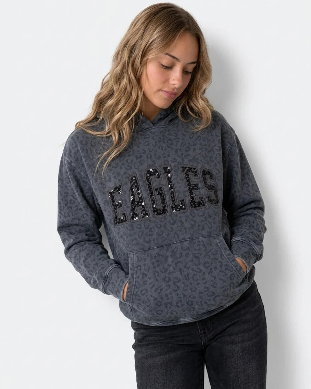 Custom Sequin Team Name Camo Sweatshirt Embroidered Sequin T-shirt Hoodie