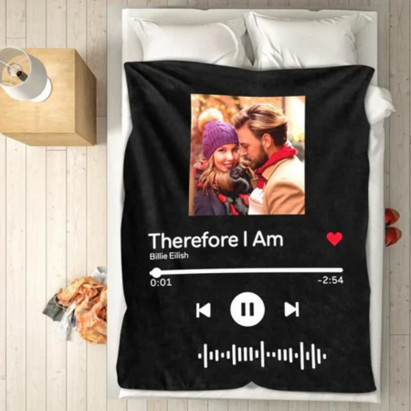 Custom Scannable Music Code Blanket Photo Starlight Couple Blanket