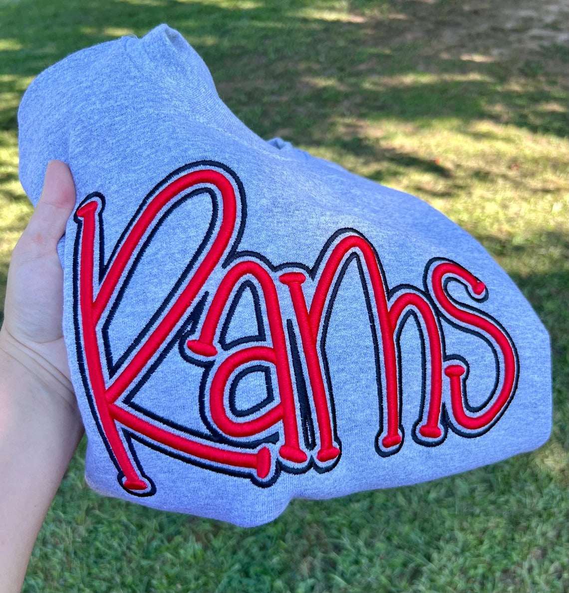 Custom College Team Cropped Double 3D Puff School Mascot Embroidered Sweatshirt