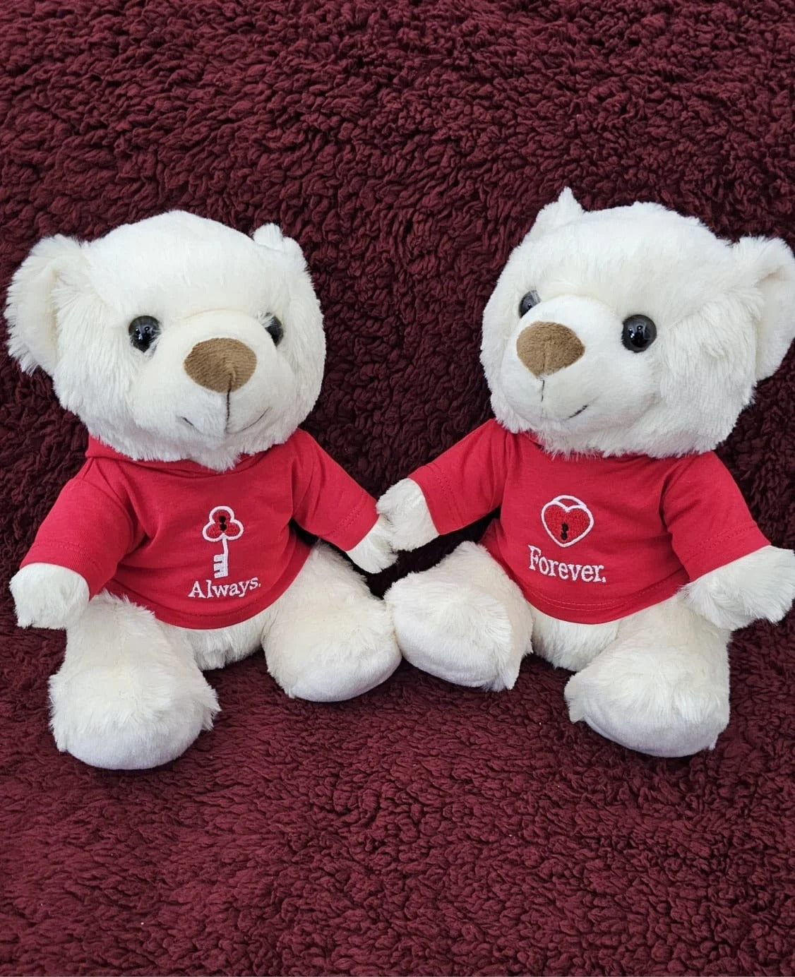 Custom Embroidered Date Name Teddy Bears Valentine's Day Gifts Set